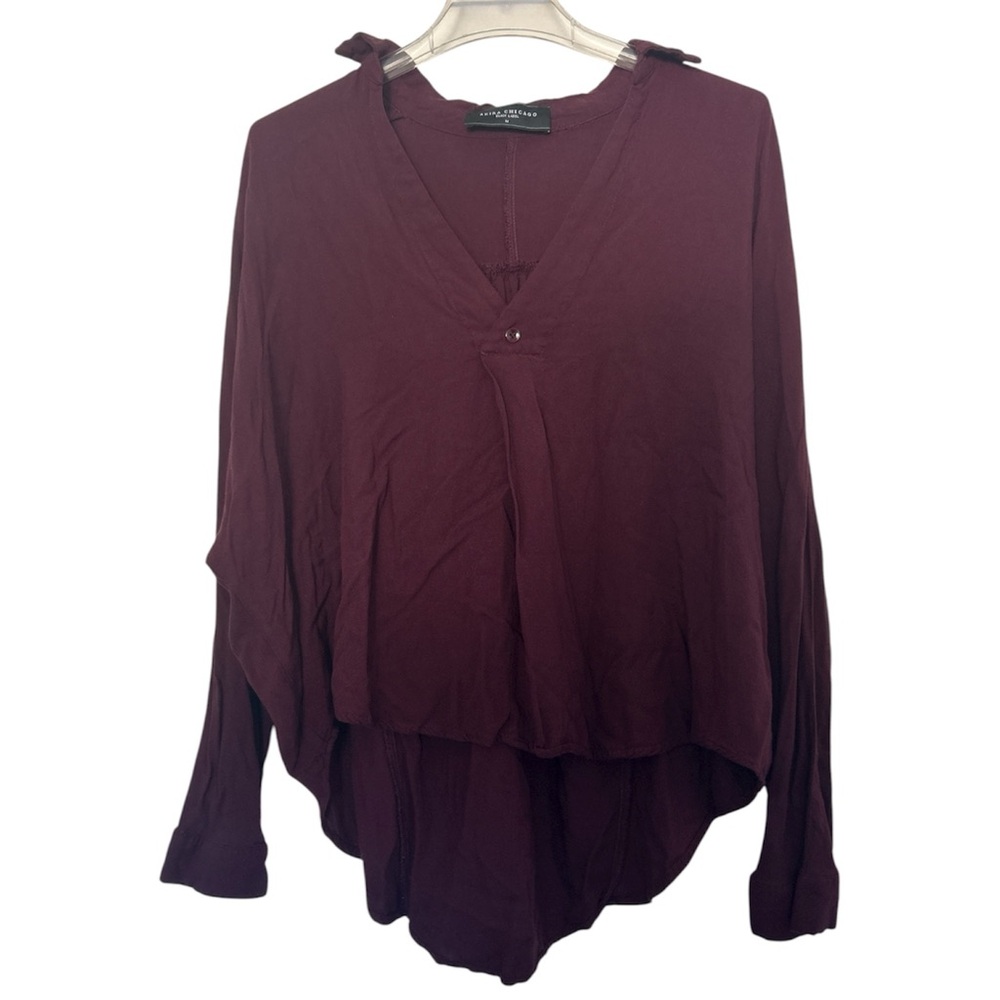 AKIRA Deep Burgundy Blouse